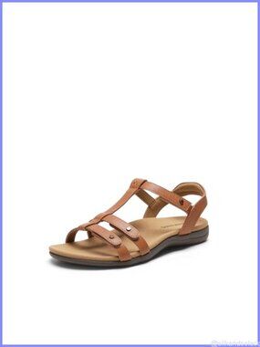 Women Flat Sandals Arch Support Walking Sandals Hook & Loop Straps